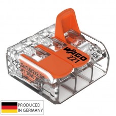 Wago Κλέμμα ταχείας αυτόματης σύνδεσης καλωδίων 3 Θέσεων 0,5-6mm² 41Α (221-613)